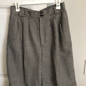Houndstooth Black and White 100% Wool Pants